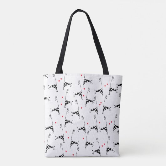 Giraffe Lover - Over de hele Canvas tas (Achterkant)