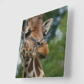 Giraffe Lovers Art Gifts Vierkante Klok (Hoek)