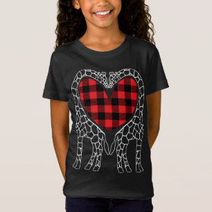 Giraffe Lovers Christmas Buffalo Plaid Pajama Anim T-shirt