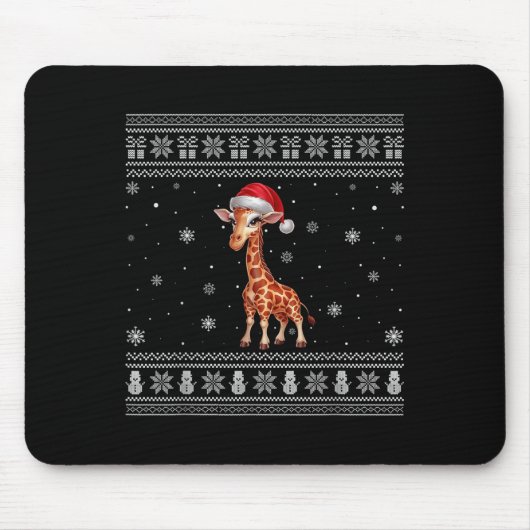 Giraffe Lovers Men Women Santa Ugly Xmas Sweater  Muismat (Voorkant)