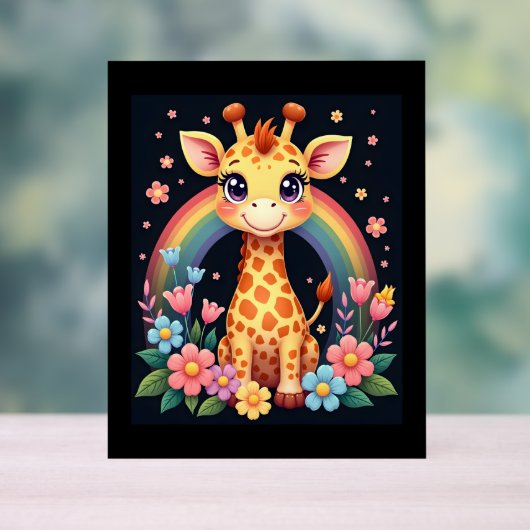 Giraffe Lovers T-shirt Acryl Bord (Neutraal)