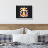 Giraffe Lovers T-shirt Canvas Afdruk (Insitu (Slaapkamer))