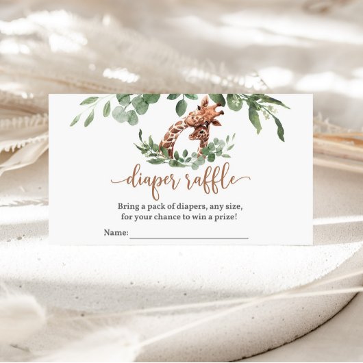 Giraffe Luier Raffle Baby shower Behuizing Kaart