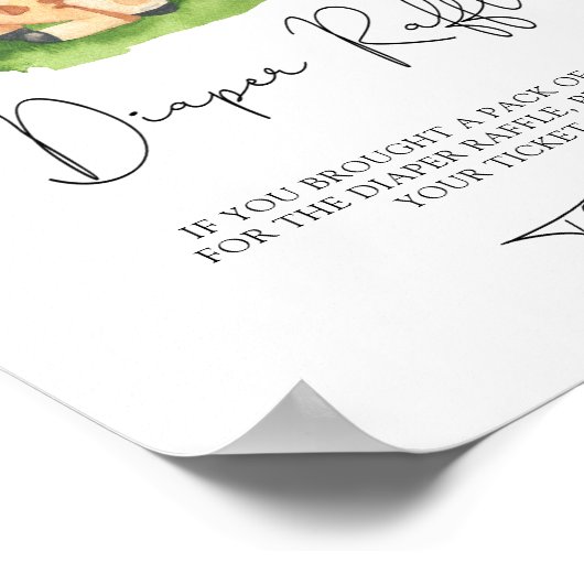 Giraffe - Luierloterij Poster (Hoek)