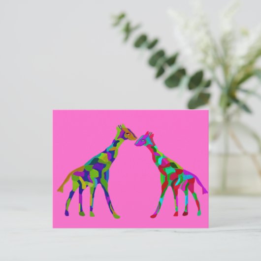 Giraffe Luv Briefkaarten (Staand voorkant)