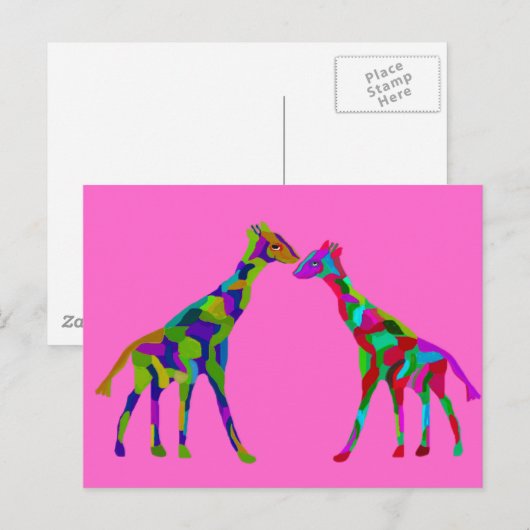 Giraffe Luv Briefkaarten (Voorkant / Achterkant)