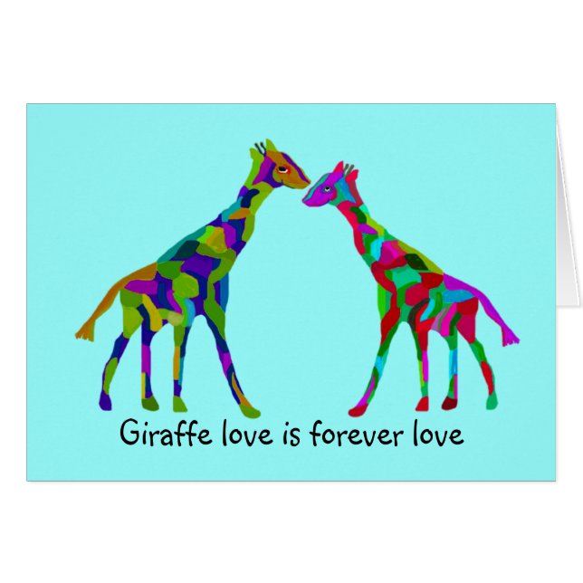 Giraffe Luv Jubileum Kaarten (Voorkant Horizontaal)