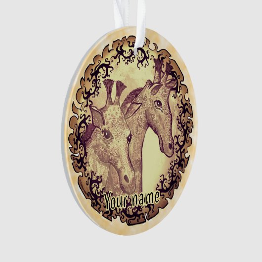 Giraffe Maan Ornament (voorkant)
