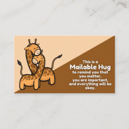 Giraffe Mailable Hug Insert-kaarten Contactkaartje
