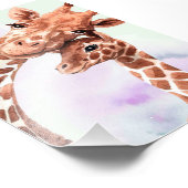 Giraffe mam en Baby, cadeau voor dochter Foto Afdruk (Hoek)