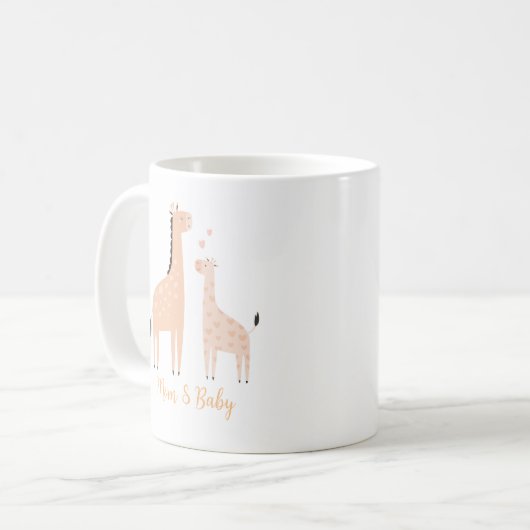 Giraffe Mam en Baby Koffiemok (Voorkant links)