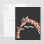 Giraffe Mam en Kind Bond zoenen Briefkaart (Voorkant / Achterkant)