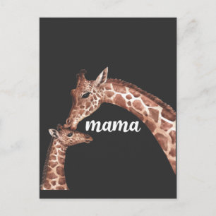 Giraffe Mam en Kind Bond zoenen Briefkaart