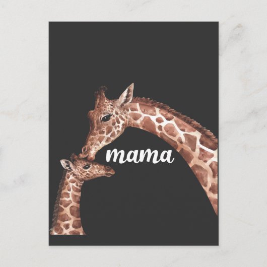Giraffe Mam en Kind Bond zoenen Briefkaart (Voorkant)
