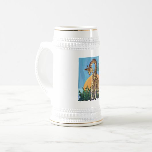 Giraffe Mama en Baby Bierpul (Voorkant links)