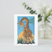 Giraffe Mama en Baby Briefkaart (Staand voorkant)