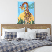 Giraffe Mama en Baby Canvas Afdruk (Insitu (Slaapkamer))