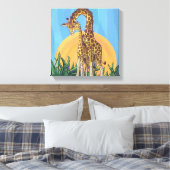 Giraffe Mama en Baby Canvas Afdruk (Insitu (Slaapkamer))
