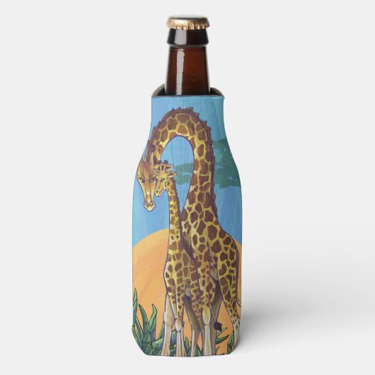 Giraffe Mama en Baby Flesjeskoeler (Fles Voorkant)