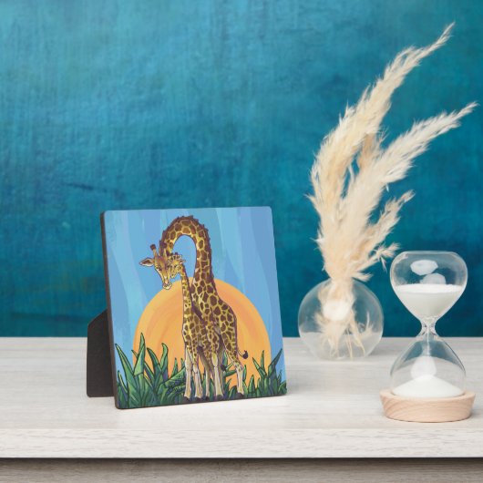 Giraffe Mama en Baby Fotoplaat (Insitu)