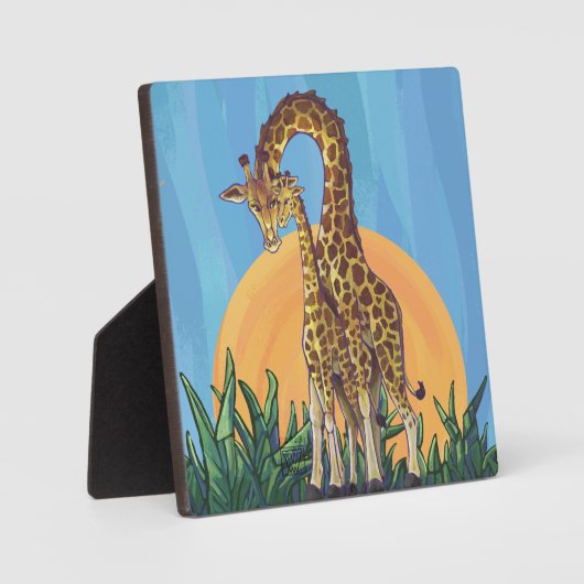 Giraffe Mama en Baby Fotoplaat (Voorkant)