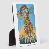 Giraffe Mama en Baby Fotoplaat (Zijkant)
