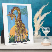 Giraffe Mama en Baby Fotoplaat (Zijkant)