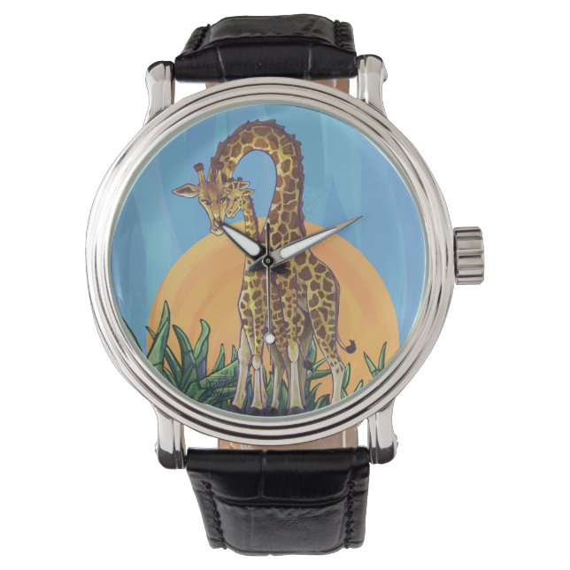 Giraffe Mama en Baby Horloge (Voorkant)