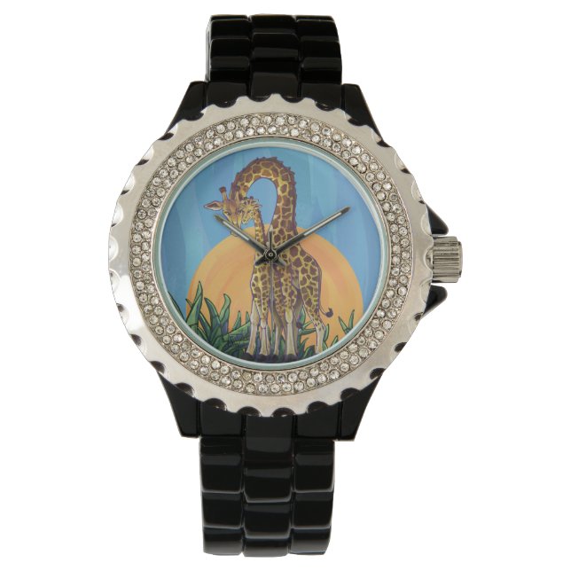 Giraffe Mama en Baby Horloge (Voorkant)