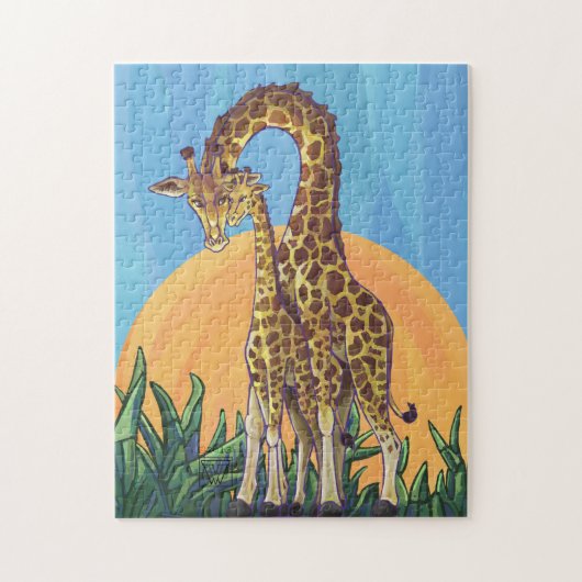 Giraffe Mama en Baby Legpuzzel (Verticaal)