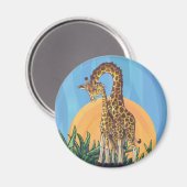 Giraffe Mama en Baby Magneet (Voorkant / Achterkant)
