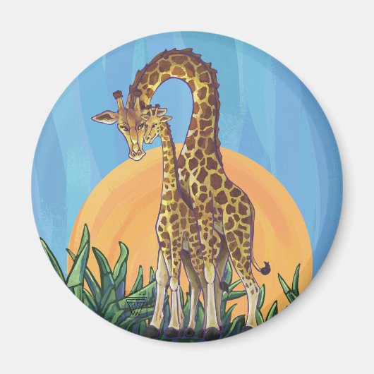Giraffe Mama en Baby Magneet (Voorkant)