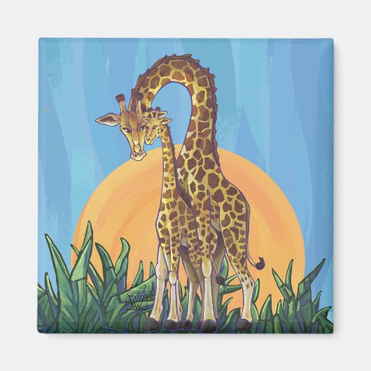 Giraffe Mama en Baby Magneet (Voorkant)