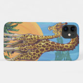Giraffe mama en Baby-Mate iPhone Case (Achterkant (horizontaal))