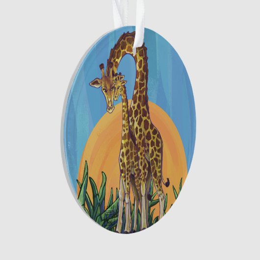 Giraffe Mama en Baby Ornament (voorkant)