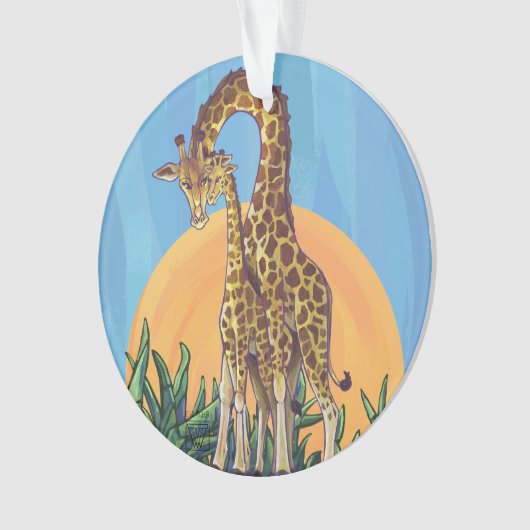Giraffe Mama en Baby Ornament (voorkant)