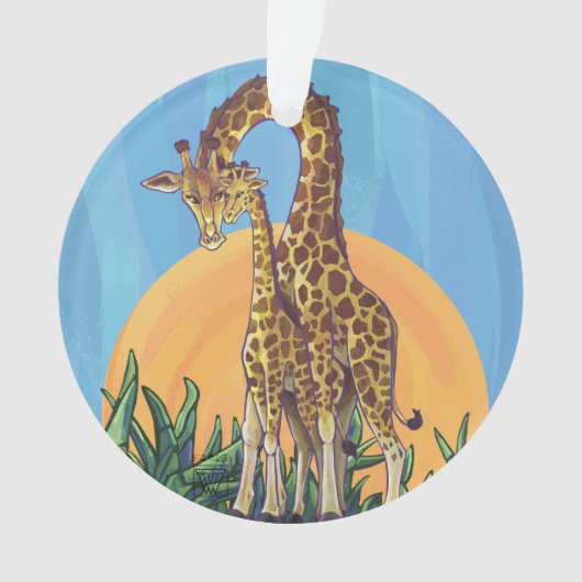 Giraffe Mama en Baby Ornament (voorkant)