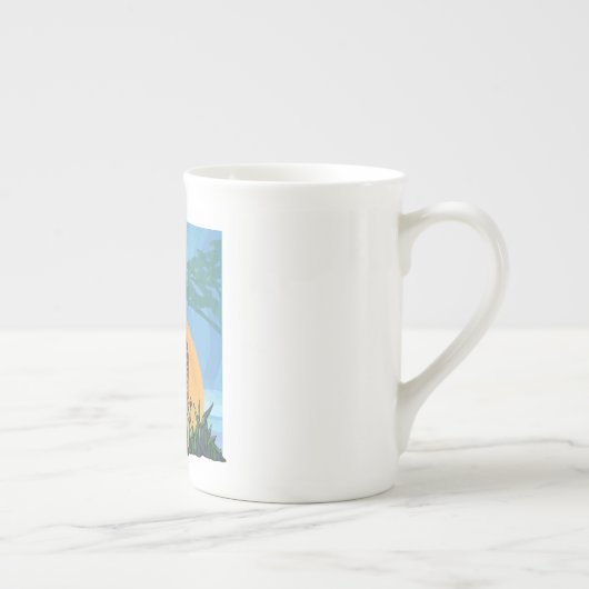 Giraffe Mama en Baby Porselein Kop (Rechts)