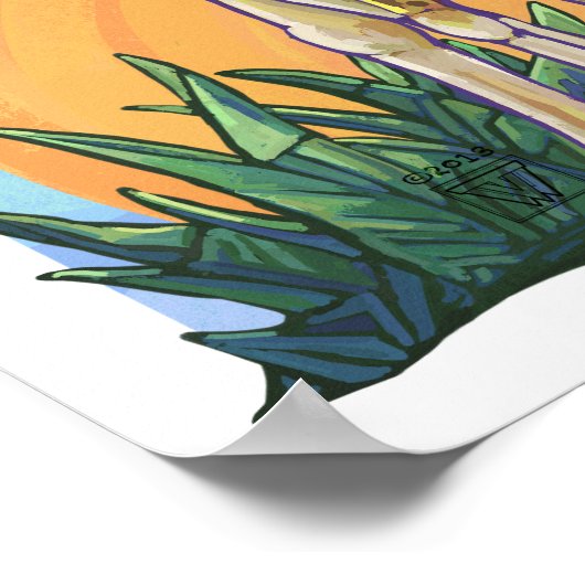 Giraffe Mama en Baby Poster (Hoek)