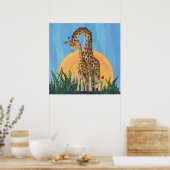 Giraffe Mama en Baby Poster (Keuken)