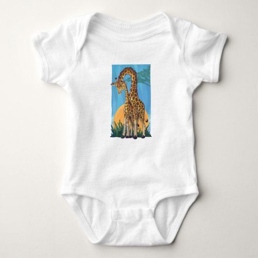 Giraffe Mama en Baby Romper (Voorkant)