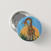 Giraffe Mama en Baby Ronde Button 3,2 Cm (Voorkant /achterkant)
