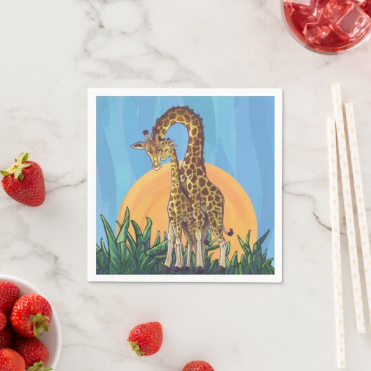Giraffe Mama en Baby Servetten (Insitu)