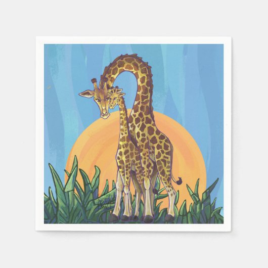 Giraffe Mama en Baby Servetten (Voorkant)