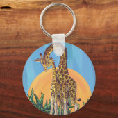 Giraffe Mama en Baby Sleutelhanger (Voorkant)
