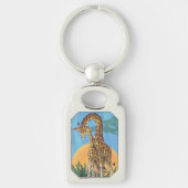 Giraffe Mama en Baby Sleutelhanger (Voorkant)
