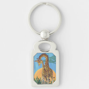 Giraffe Mama en Baby Sleutelhanger