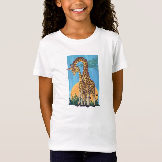 Giraffe Mama en Baby T-shirt (Voorkant)