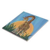 Giraffe Mama en Baby Tegeltje (Zijkant)