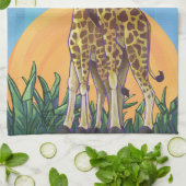 Giraffe Mama en Baby Theedoek (Gevouwen)